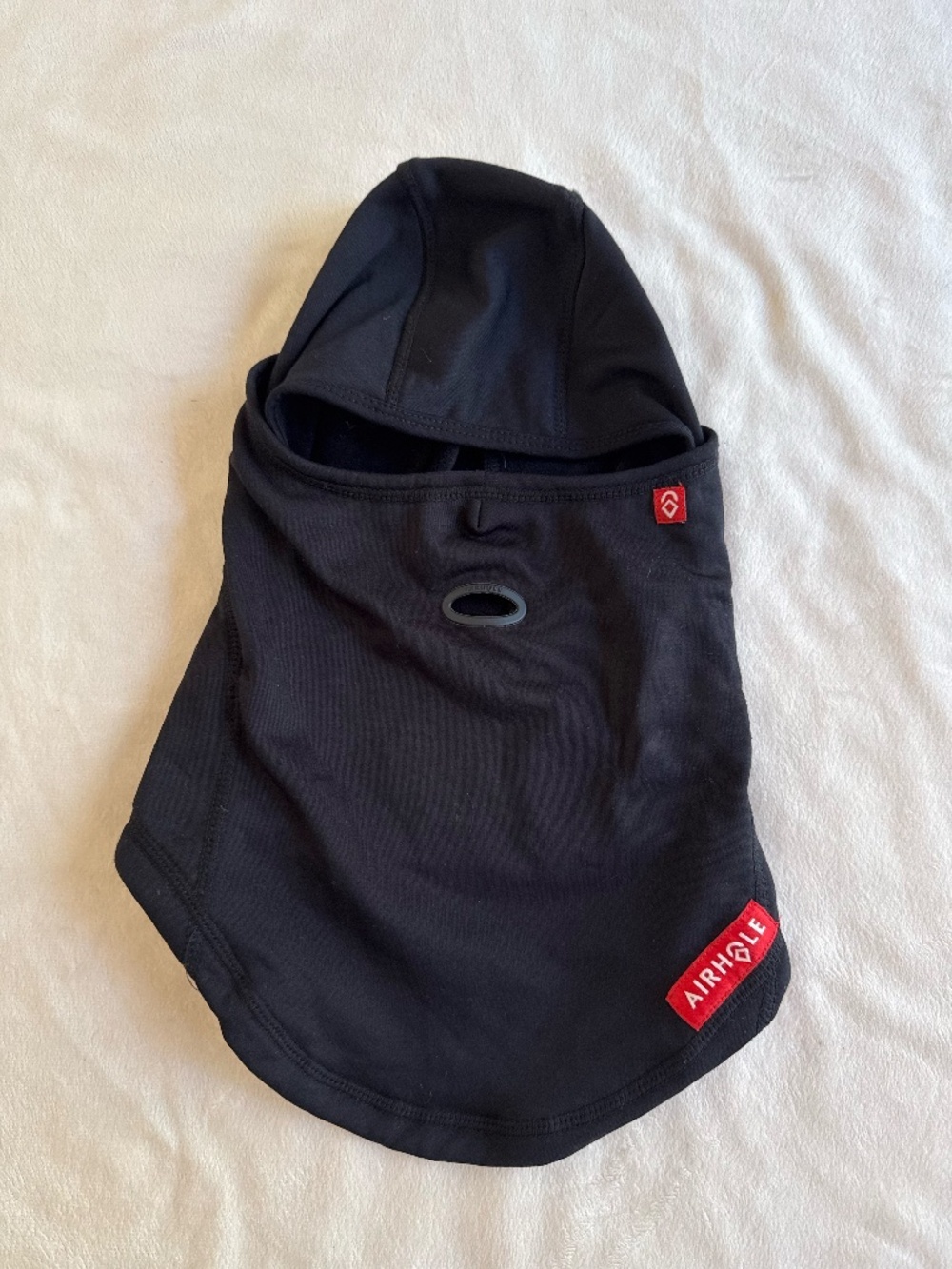 Airhole Waffle Fleece Hinged Balaclava Black One Size Ski & Snowboard Face Mask - Picture 3 of 6